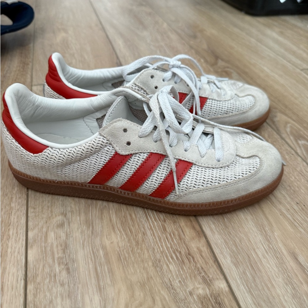 Adidas Red and White Casual Sneakers